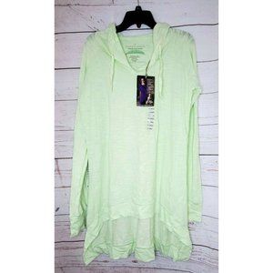 Earth Yoga Slub Drop Tail Sustainable Organic Cotton Bamboo Rayon Spandex Hoody
